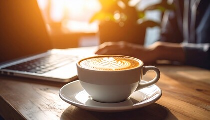 Morning Latte and Laptop: Cozy Work from Home