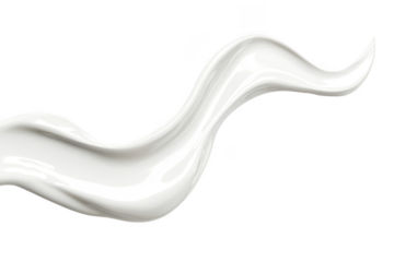 Dynamic milk splash flowing liquid creamy white wave motion graphic element design resource isolated on transparent background