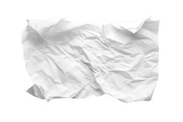 Realistic crumpled paper texture wrinkled sheet detail recycle page blank document scrap design element isolated on transparent background