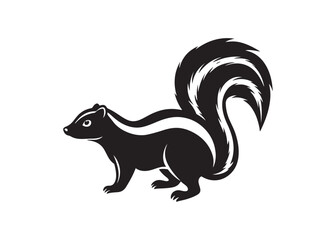 Skunk silhouette isolated vector illustration on white background.