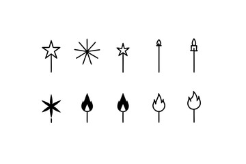 10 different bonfire night rebellion symbols icons