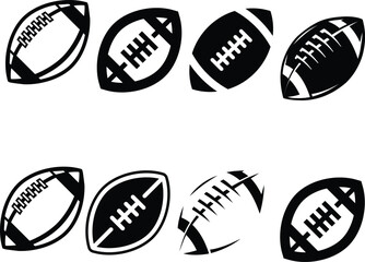 Fototapeta premium Ball stitching and laces silhouette vector sports symbol