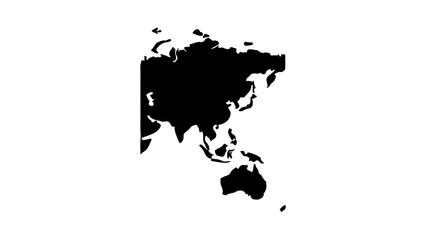 Simple black silhouette map of Asia and Australia continents. © Adobe