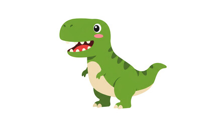 Fototapeta premium Cute Cartoon Tyrannosaurus Rex Illustration 1 illustration featuring wildlife, kids, white, ancient, artwork, museum concept design