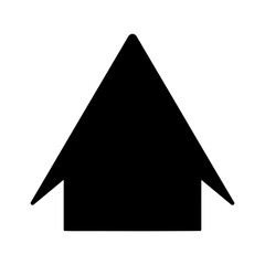 Fototapeta premium Simple black silhouette of an arrow pointing up.