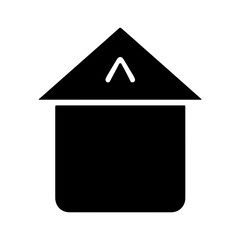 Solid black house icon with an upward pointing arrow symbol.