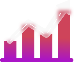 Modern Bar Chart Icon With Growth Arrow And Glassmorphism Effect