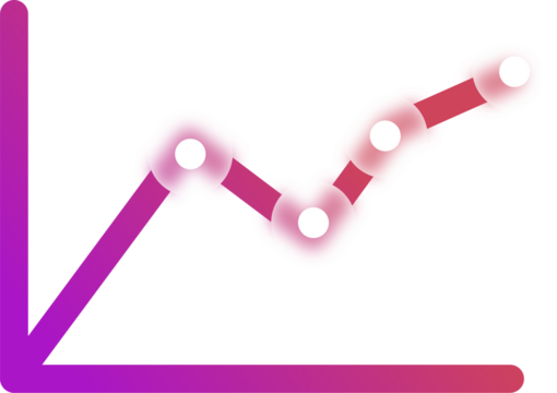 Modern Line Graph Icon For Data Analytics With Glassmorphism Style