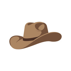 A digitally illustrated brown cowboy hat, showcasing a classic western style, perfect for designs related to the American West and country themes.