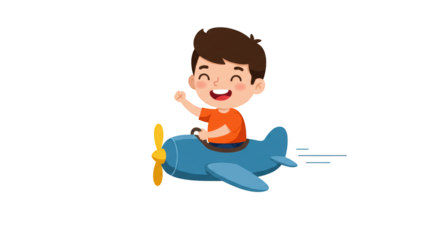 Happy Boy Flying Airplane Illustration illustration featuring positive, movement, white, design, cartoon, happy concept design for