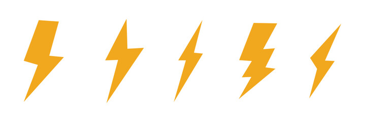 lightning icon set. electricity vector