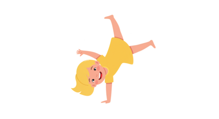 Happy Girl Doing Cartwheel Illustration illustration featuring energy, design, character, vector, movement, joy concept design