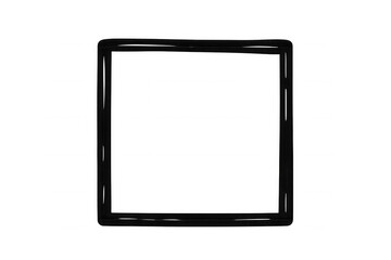 Fototapeta premium Sleek black square frame with double-lined border, lending minimalist design elegance against transparent backdrop