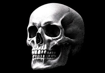 Stippled Skull: A Monochrome Masterpiece