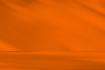 Wall interior background, studio  and backdrops show products.with shadow from window color orange background for text insertion and presentation product 