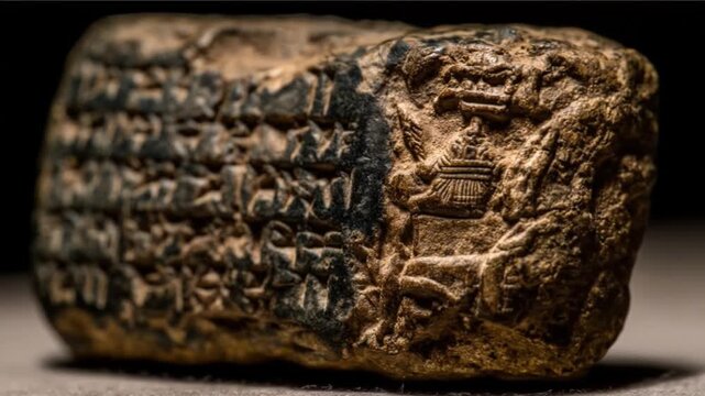 Ancient engraved stone tablet