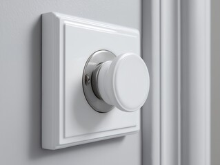 壁に設置されたシンプルなデザインの丸型ボタン