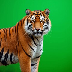 Obraz premium Harimau Duduk Menatap Kamera