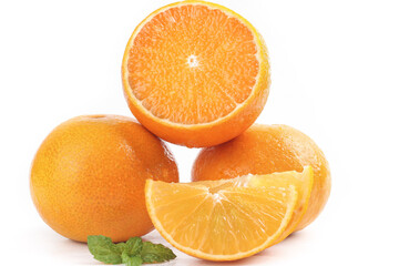 Fresh Ehime Oranges Cut in Half on White Background - Premium Japanese Citrus Fruit
