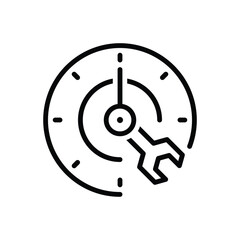 Black line icon for quick service