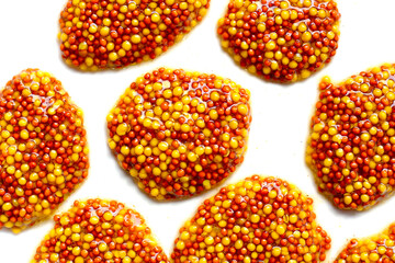 Wholegrain mustard seeds in brine