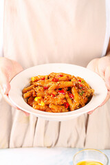 Spicy Braised Chicken Feet with Pineapple and Chilies - Traditional Asian Dim Sum Dish