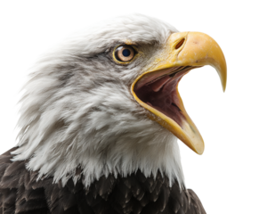 American bald eagle isolated Bald eagle screaming close-up head isolated