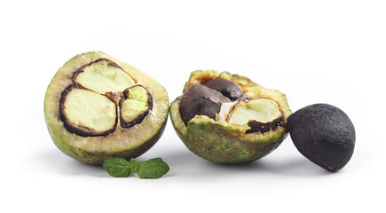 Fresh Mountain Walnuts with Green Hull and Shell - High Quality Ecological Tree Nuts Rich in Oil