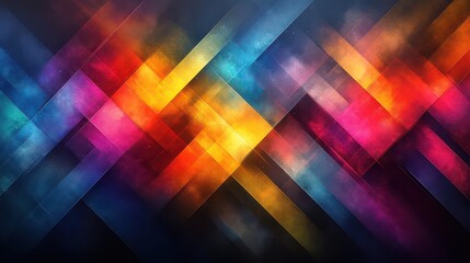 Fototapeta premium Abstract vibrant colorful diagonal lines and shapes background.