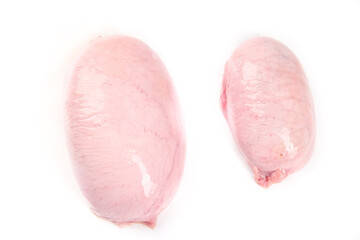 Fresh Raw Pork Loin Cuts Isolated on White Background - Premium Meat Ingredients for Cooking