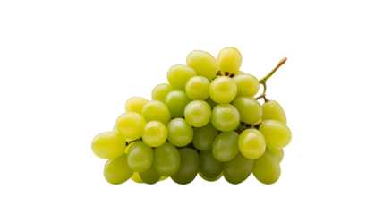 Bunch of fresh green grapes, isolated on white background png.