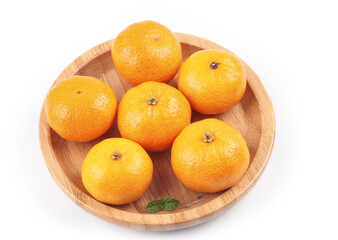 Fresh Small Oranges from Guangxi Sihui in Wooden Bowl - Healthy Citrus Fruit Display