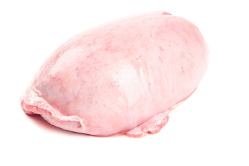 Fresh Raw Pork Loin Cut Isolated on White Background for Cooking