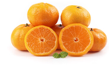 Fresh Sweet Tangerines from Guangxi China - Juicy Orange Citrus Fruit on White Background