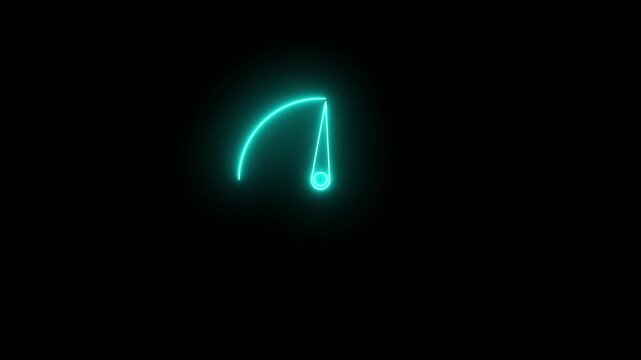 neon line Digital speed meter animation, Speedometer Display on Black Background, speedometer HUD UI element animation precise design perfect for automotive projects and high-speed video.
