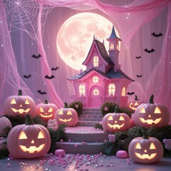 Fototapeta premium halloween background with pumpkin