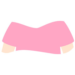 Pink short-sleeve shirt on a torso, simple clothing element ideal for character or fashion illustrations.


