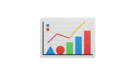 Colorful Graph Chart Displaying Data Analysis and Business Growth Trends