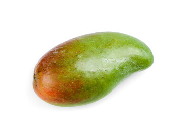 Fresh Green Mango from Guangxi China with Colorful Peel Isolated on White Background