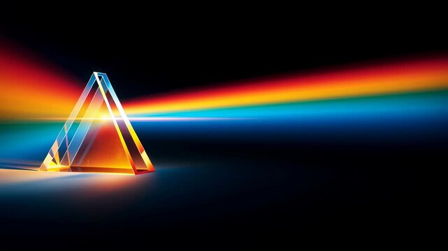 Dark environment science lab artistic visualization of visible light spectrum refraction