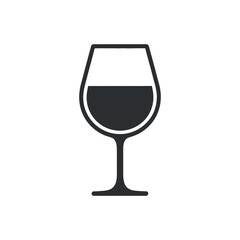 Elegant Wine Glass Icon with Liquid Fill for Beverage Concepts and Restaurant Menus on Transparent Vector