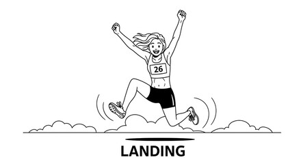 Athlete Landing After Jump.