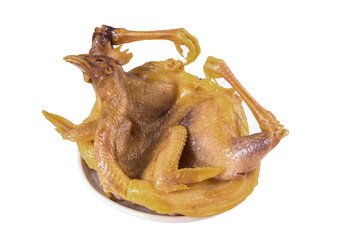 Air-Dried Preserved Whole Chicken Hubei Specialty Ready to Eat Chinese Gourmet Food White Background
