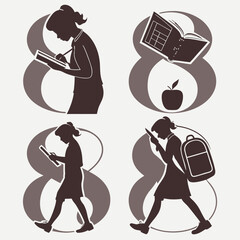 black and white cartoon illustration of a man and his dog