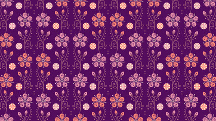 Floral Arrangement Repeating Design with Blossoms