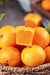 Fresh Seedless Satsuma Oranges in Basket - Sweet Small Citrus Fruit