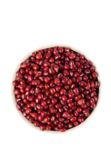 Red Adzuki Beans in White Bowl - Traditional Asian Cooking Ingredient