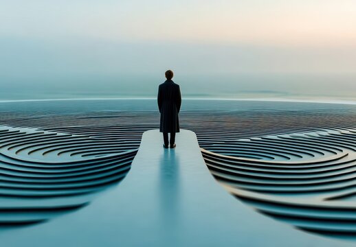 man on the beach - Powered by Adobe