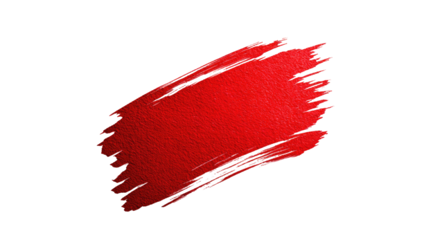 Vibrant red paint stroke on black background