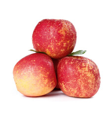 Fresh Red Apples with Water Droplets on White Background - Healthy Fruit Stack